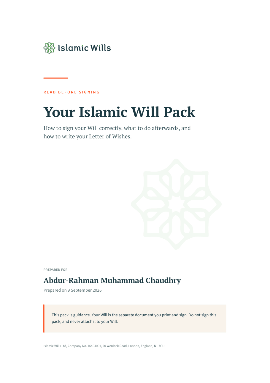 Sample Will Pack cover